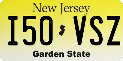 NJ license plate I50VSZ