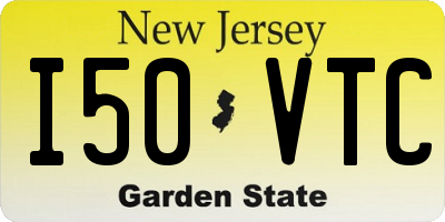 NJ license plate I50VTC