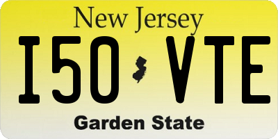 NJ license plate I50VTE