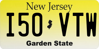 NJ license plate I50VTW