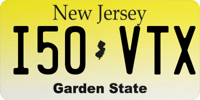 NJ license plate I50VTX