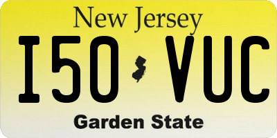 NJ license plate I50VUC