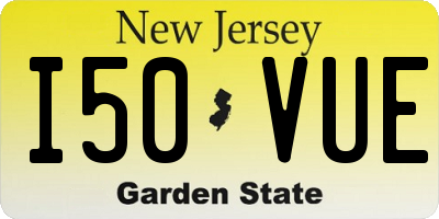 NJ license plate I50VUE