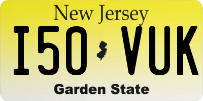 NJ license plate I50VUK
