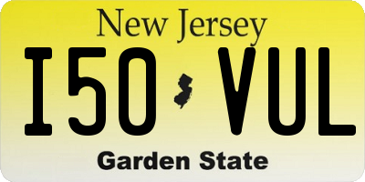 NJ license plate I50VUL