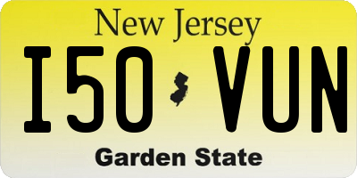 NJ license plate I50VUN