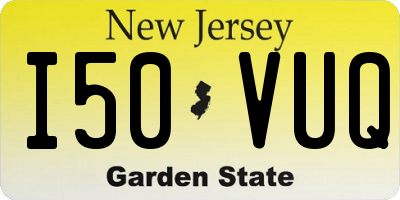 NJ license plate I50VUQ