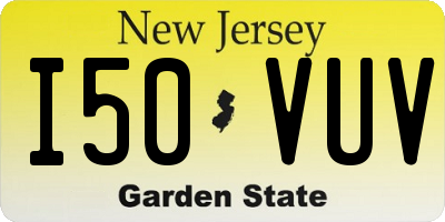 NJ license plate I50VUV