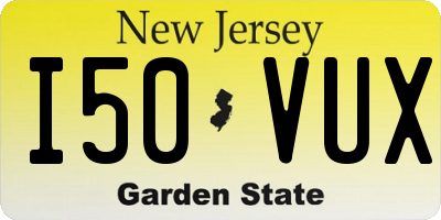 NJ license plate I50VUX