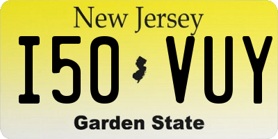 NJ license plate I50VUY