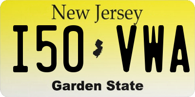 NJ license plate I50VWA