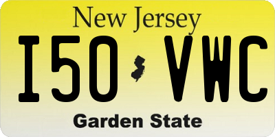 NJ license plate I50VWC