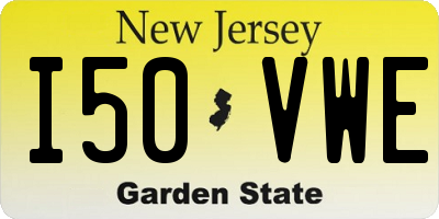 NJ license plate I50VWE