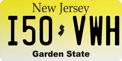 NJ license plate I50VWH