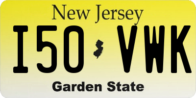 NJ license plate I50VWK