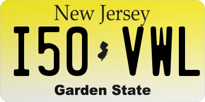 NJ license plate I50VWL