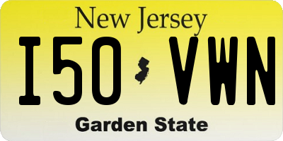 NJ license plate I50VWN