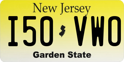 NJ license plate I50VWO