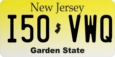 NJ license plate I50VWQ