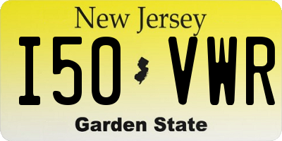 NJ license plate I50VWR