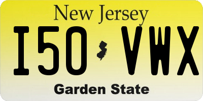 NJ license plate I50VWX