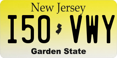 NJ license plate I50VWY