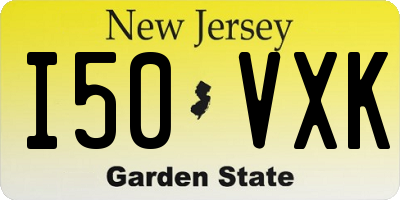 NJ license plate I50VXK