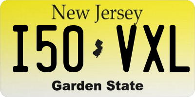 NJ license plate I50VXL