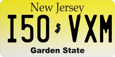 NJ license plate I50VXM