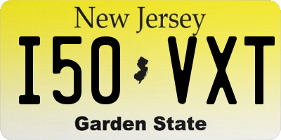 NJ license plate I50VXT