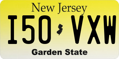 NJ license plate I50VXW