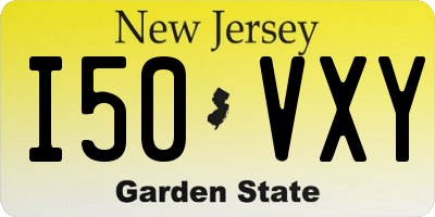 NJ license plate I50VXY