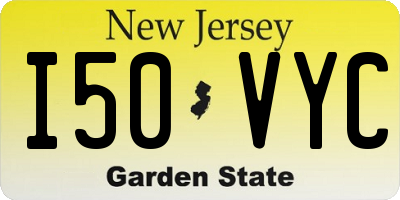 NJ license plate I50VYC