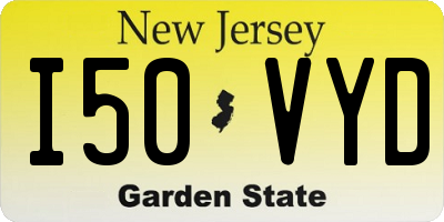 NJ license plate I50VYD