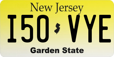 NJ license plate I50VYE
