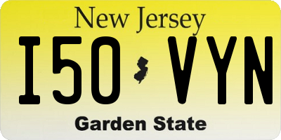 NJ license plate I50VYN