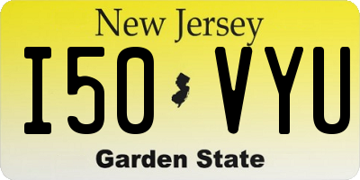 NJ license plate I50VYU