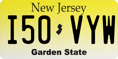 NJ license plate I50VYW