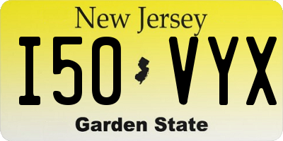 NJ license plate I50VYX