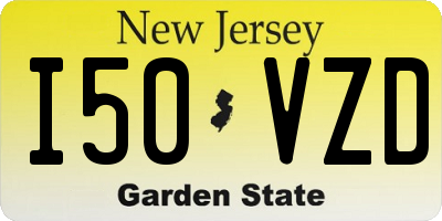 NJ license plate I50VZD