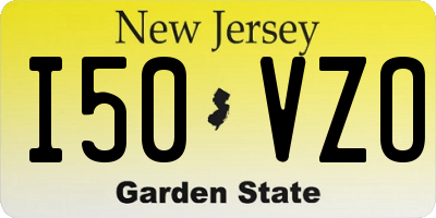 NJ license plate I50VZO