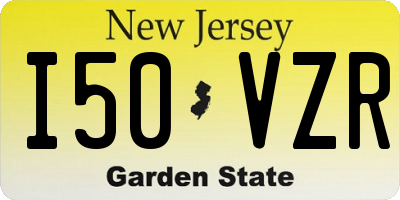 NJ license plate I50VZR