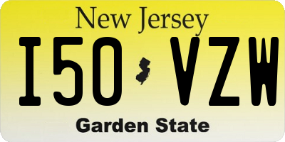 NJ license plate I50VZW