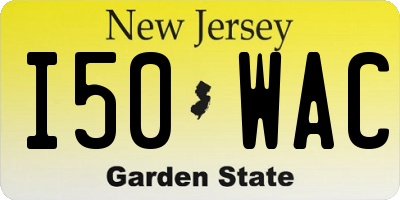 NJ license plate I50WAC
