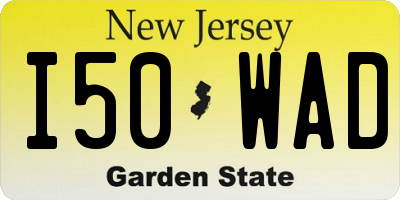 NJ license plate I50WAD