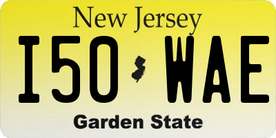 NJ license plate I50WAE