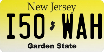 NJ license plate I50WAH