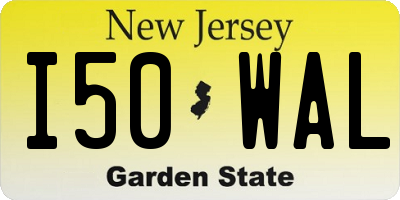 NJ license plate I50WAL