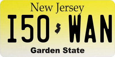 NJ license plate I50WAN