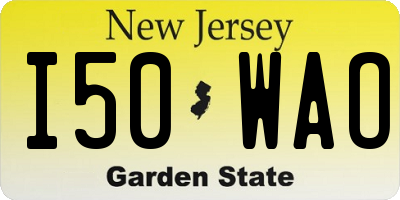 NJ license plate I50WAO